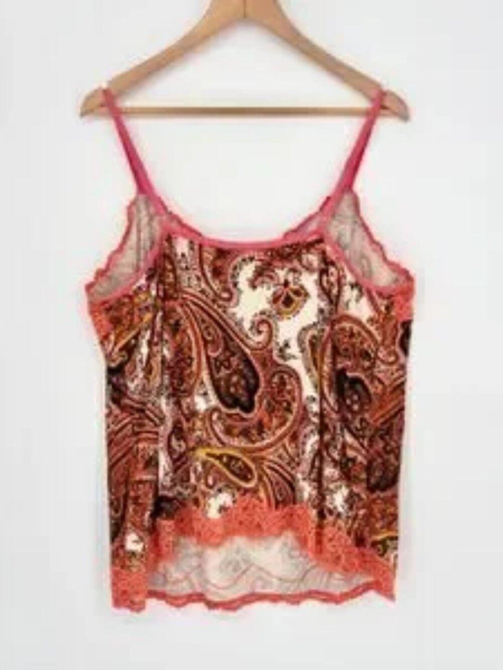 Orange Paisley Lace Cami